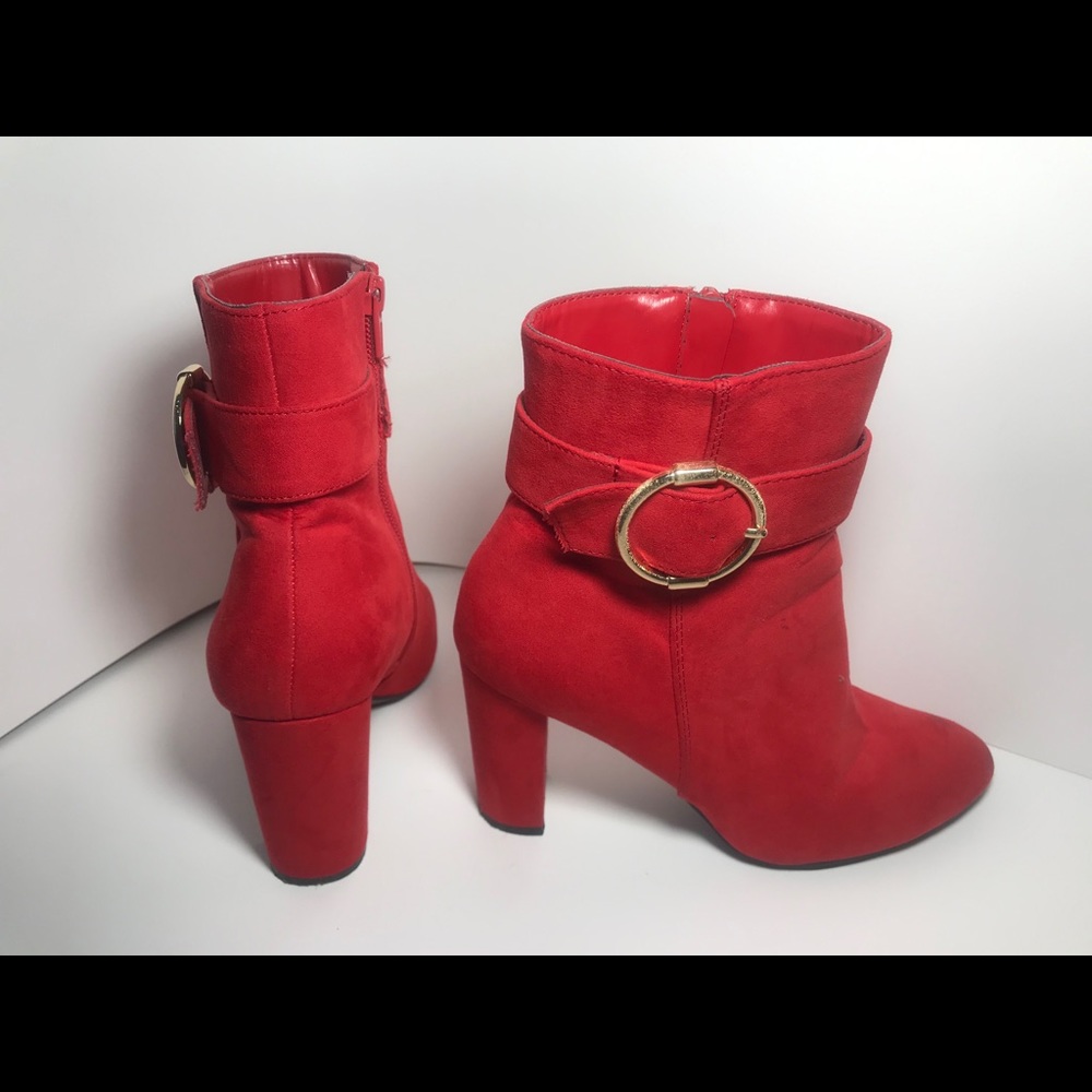 Red Ankle Booties - Picture 2 of 5